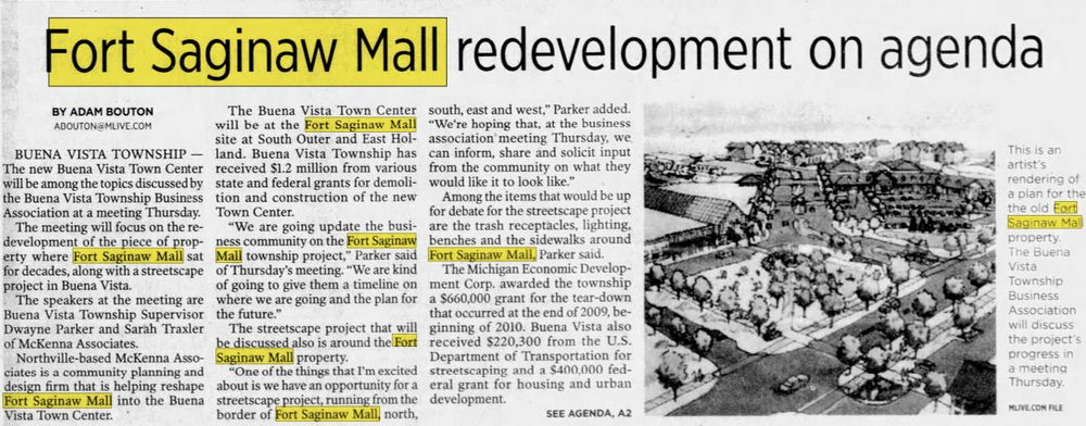 Fort Saginaw Mall - May 01 2012 Article